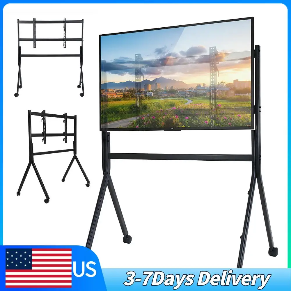 

Портативная напольная подставка для телевизоров 86-110 дюймов, универсальное крепление для плоских/изогнутых экранов, максимальная нагрузка 485 фунтов/220 кг, с блокирующимися колесами