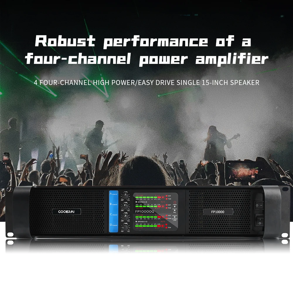 Gooermi FPProtein-Amplificateurs de puissance professionnels, Amplificateur de classe D, Utilisation pour DJ, 4x2000W, 10000W