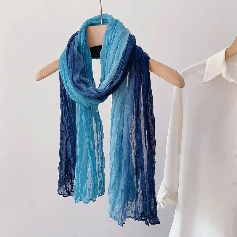 Scarf Scarf Fold Gradient Trend Every Spring and Autumn Female Literary Autumn Winter Shawl Neck