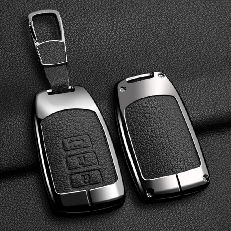 2 3 Buttons Zinc Alloy Leather Car Key Cover Case For Toyota Yaris HAIs 2020 Hiace 200 Sienta Remote Shell FOB Protect Keychain 5
