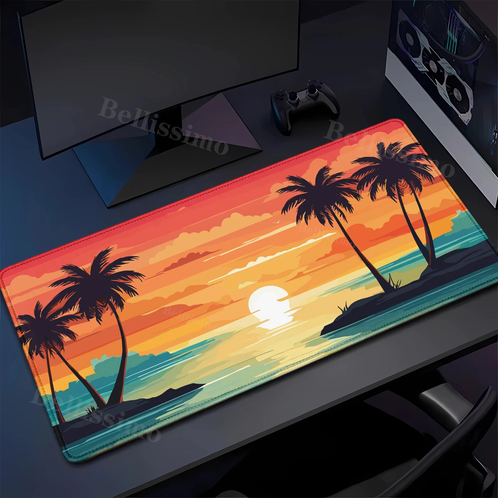 

HD Print Rubber Mouse pad landscape mountain sunset cartoon Mouse Pad XXL Extended Computer Non-slip office accessories desk mat
