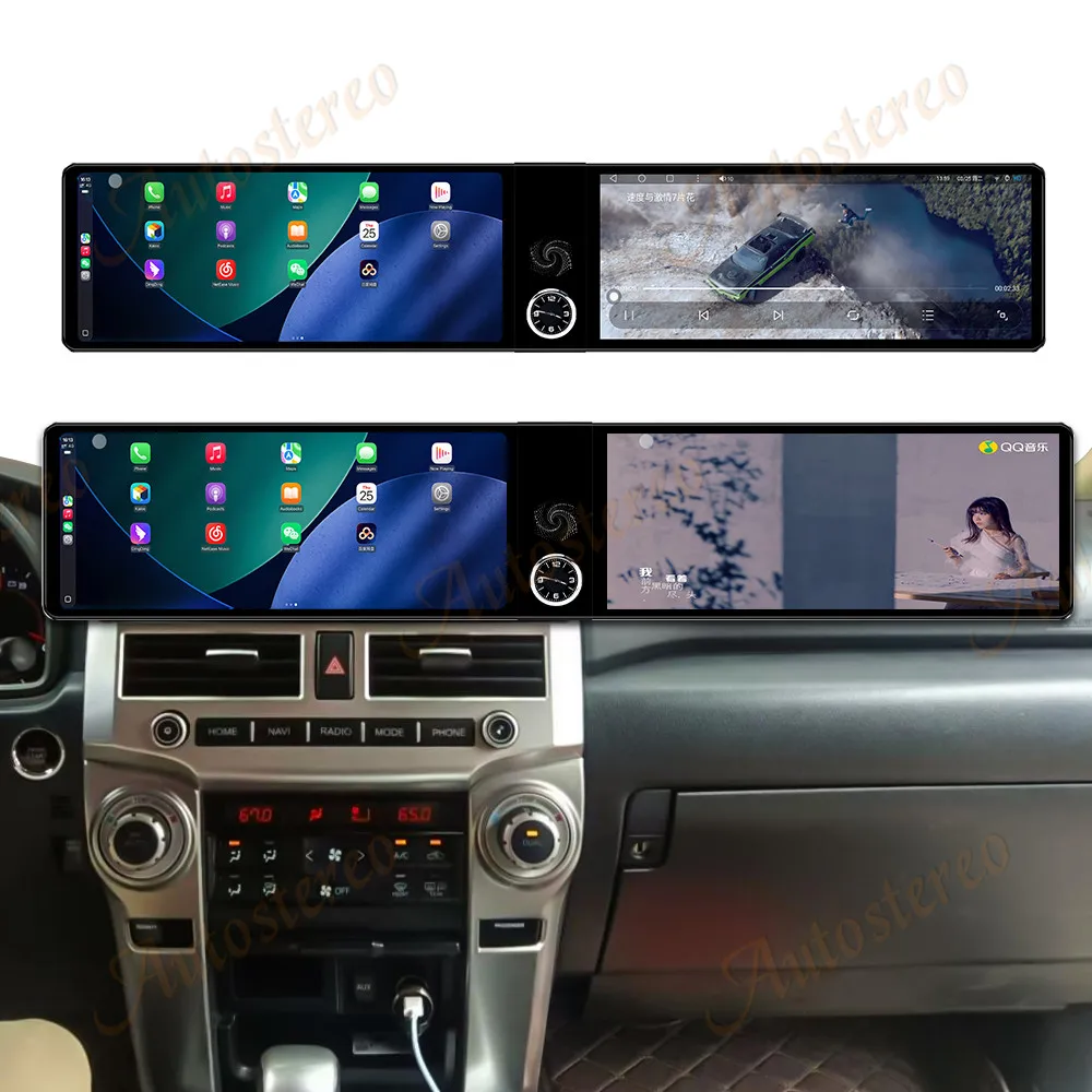 

Qualcomm Dual Screen For Toyota 4Runner 2007~2022 Android 13 Car Radio Multimedia Player GPS Navigation Accesorios Auto Head Uni
