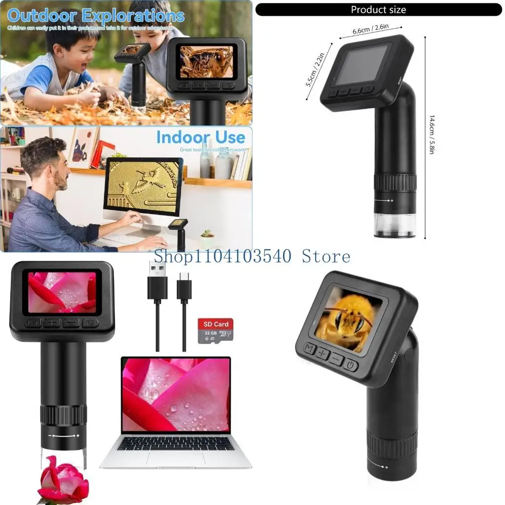 02DC Professional Digital Microscope for Electronics Technicians and Engineers with High Claritys Display Portable Structure
