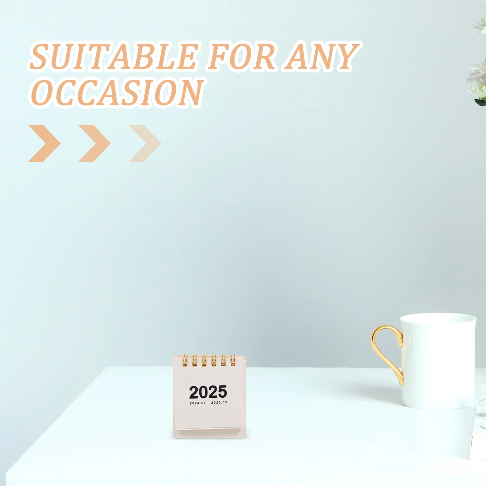 Desk Calendar 2024-2025 Mini Size Monthly Flip Planner Writeable Surface for Home Office Organization Motivational Daily