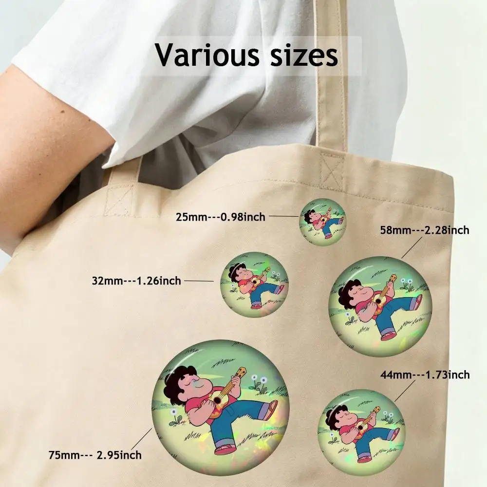 Steven Universe Field Pastel Cute Round Snap-in Button Brooch Backpack Clothes Accessories Tinplate Badge Friend Jewelry Gifts