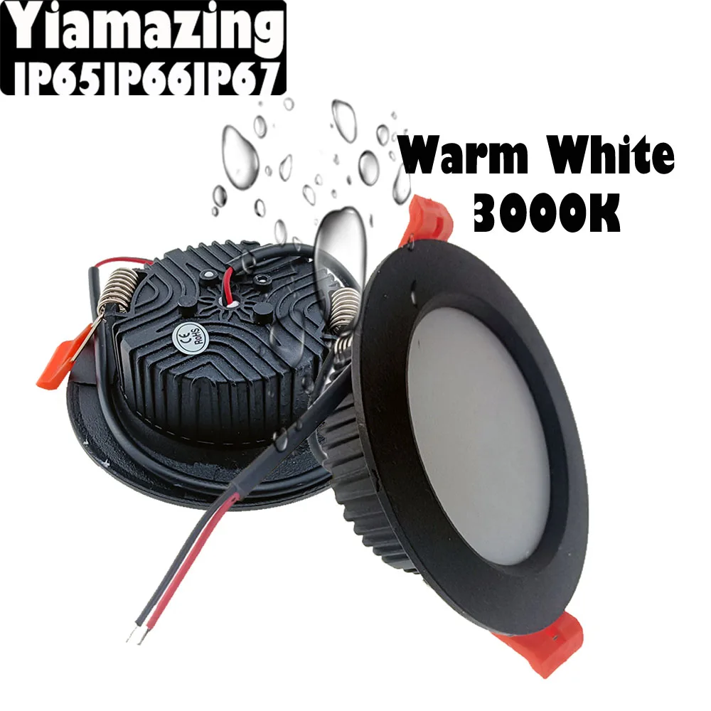 IP65 Black Warm White Outdoor Waterproof IP66 IP67 LED Downlight Kitchen 220V 7w 9W 12W Bathroom LED Spot Light Ceiling Lamp