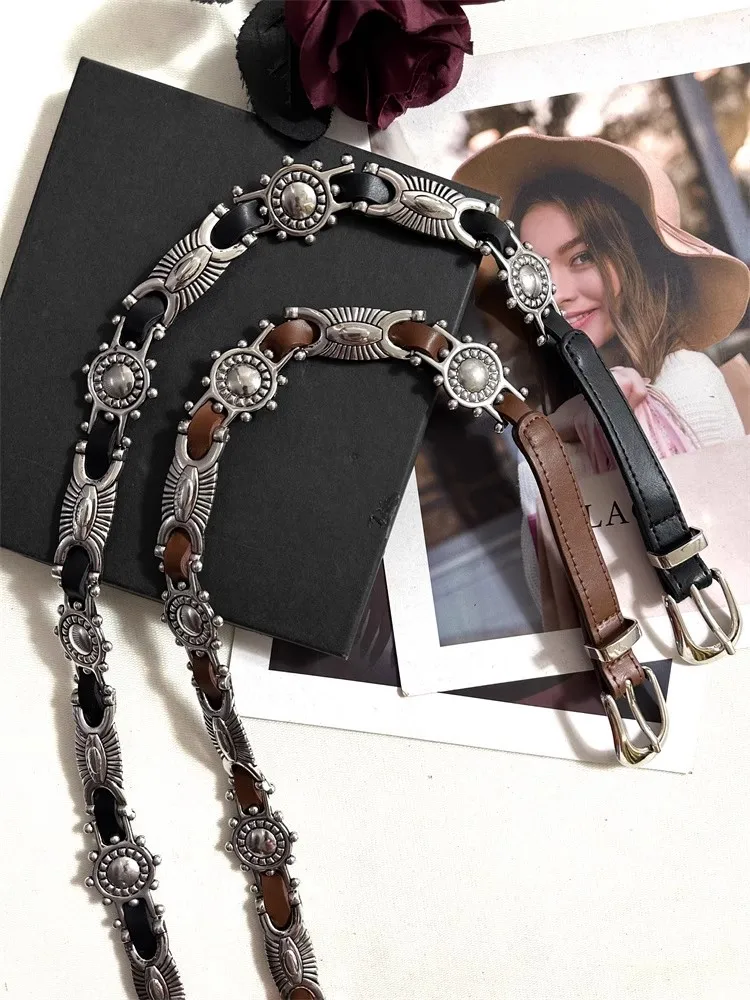 เข็มขัดคอร์เซ็ทหนัง PU สไตล์วินเทจสำหรับผู้หญิง  เข็มขัดรัดเอวสำหรับตกแต่งชุดเดรส รุ่น J1605