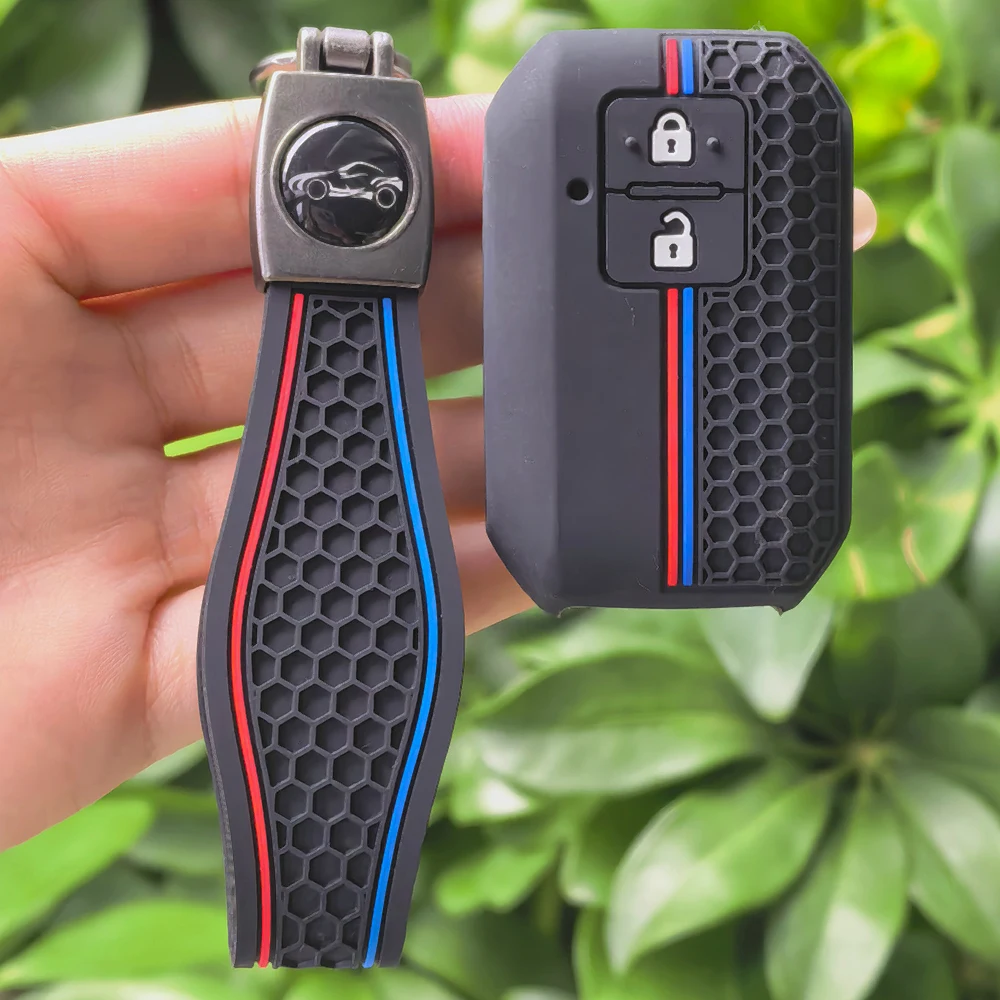 Silicone Keyring Keyless Holder Car Key Fob Cover for Suzuki Ertiga Swift Wagon R Remote Control Case Keychain Car Key Cover