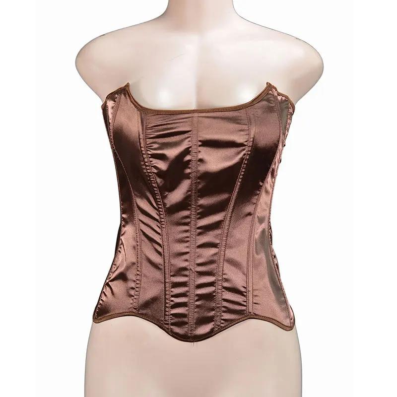 Women\'s Solid Color Corsets Top Lace Up Boned Overbust Corset bustier Lingerie Body Shaper Bustier