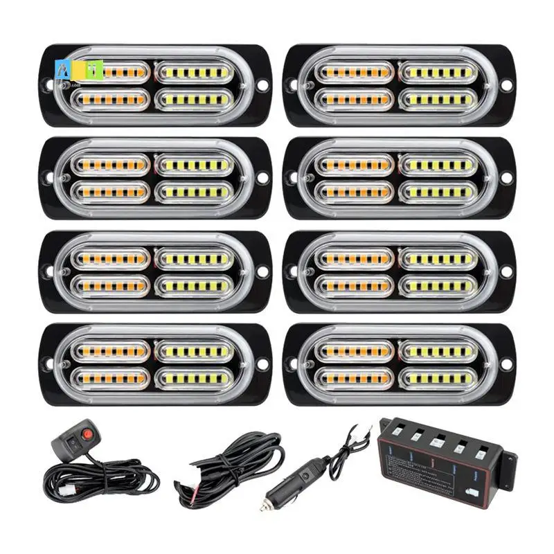 

A04E-1 Сетевые проблесковые маячки на 8 каналов, предупреждающие световые сигналы, стробоскопы, боковые фонари, фонари для решетки радиатора, мигающие огни