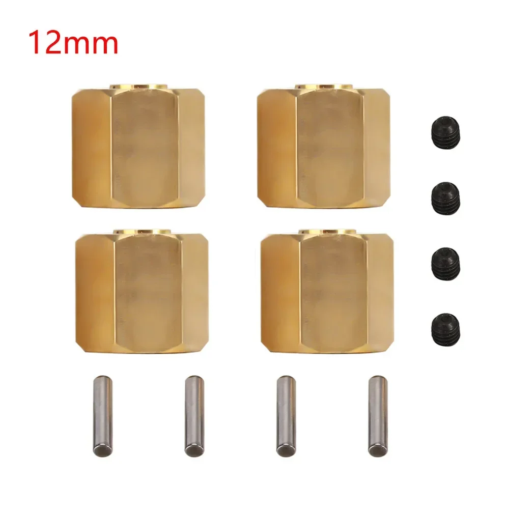 4PCS Metal Brass Heavier Wheel Hex Hub 8/9/10MM for 1/10 RC Crawler Axial SCX10 90046 RR10 RGT 86100 MST UTB18