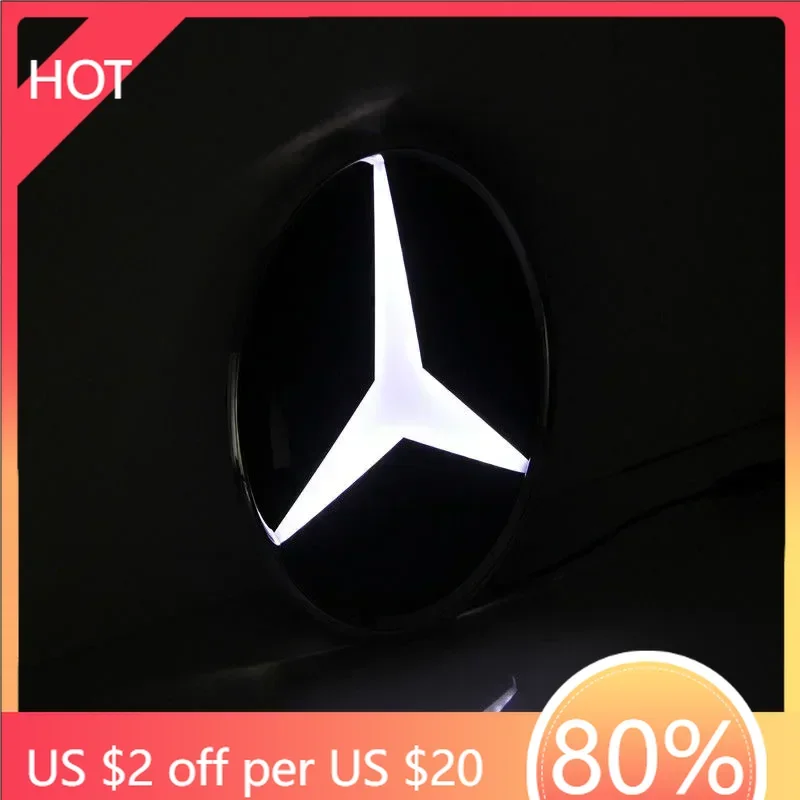 

Крышки ступицы 3D передняя решетка автомобиля с логотипом для Mercedes Benz W204 GLK/GLA/GLS/SLK class 2013-2019, светодиодный значок, эмблема, светящиеся декорации