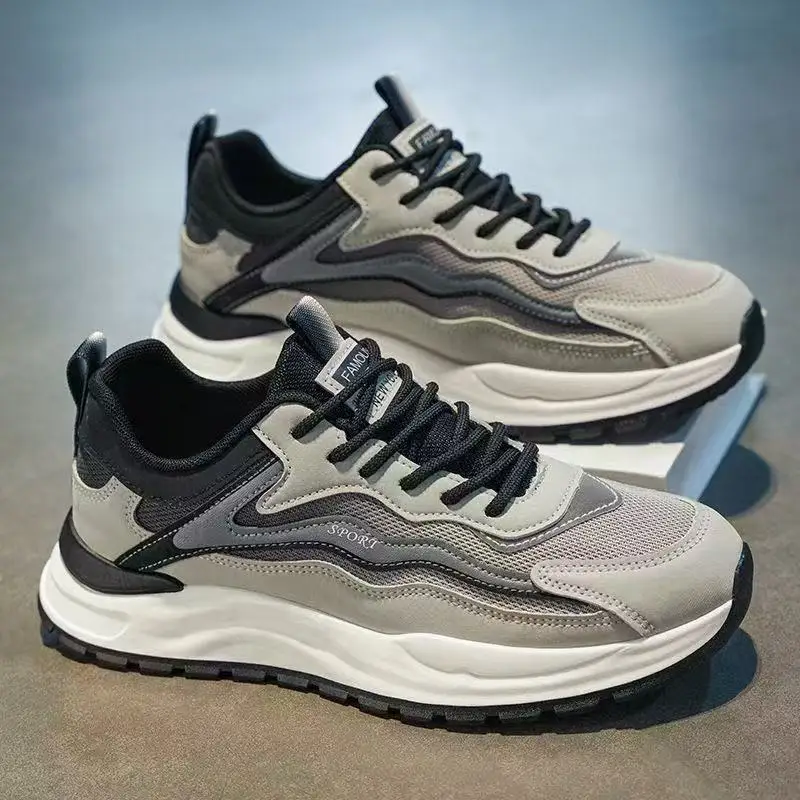 Men's Spring 2026 Casual Dad Shoes Comfortable Thick Sole Lightweight Soft Sole Versatile Sports Footwear