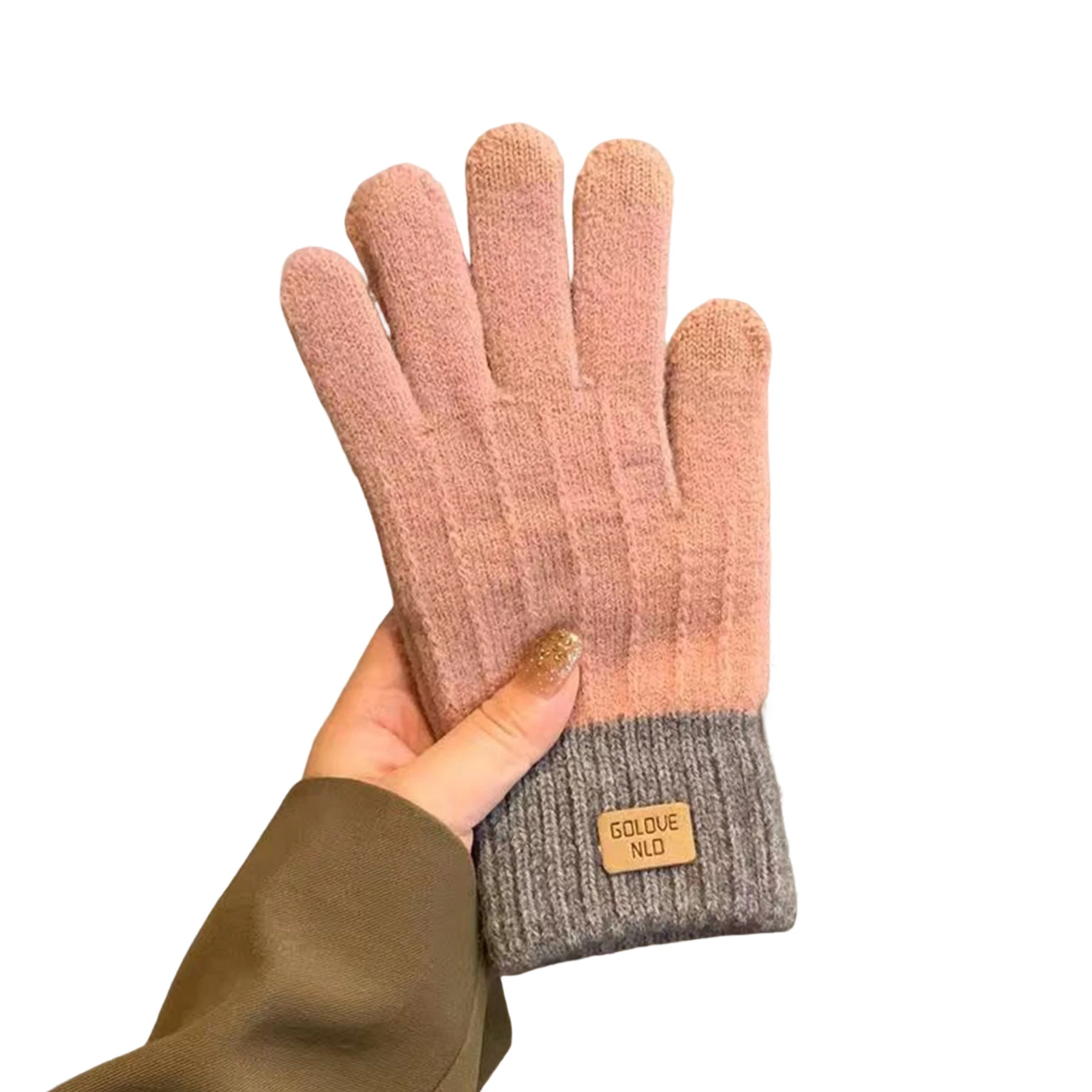 Damen-Strick handschuhe warme, mit Fleece gefütterte Strick handschuhe mit Touchscreen für kaltes Wetter schützen die Hände