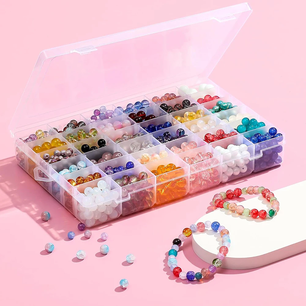 1Pack Bead Storage Organizer Box with 36 Grids and Removable Dividers Plastic Container Tray for Craft Jewelry and Earrings