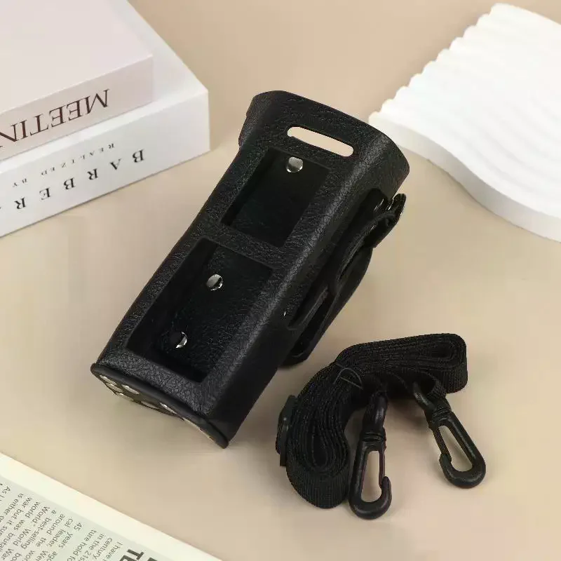 トランシーバー-レザースリーブ-ハードレザーキャリーケース-ショルダーストラップ付き-保護ケース-双方向無線機-mtp8550-mtp8500ex用