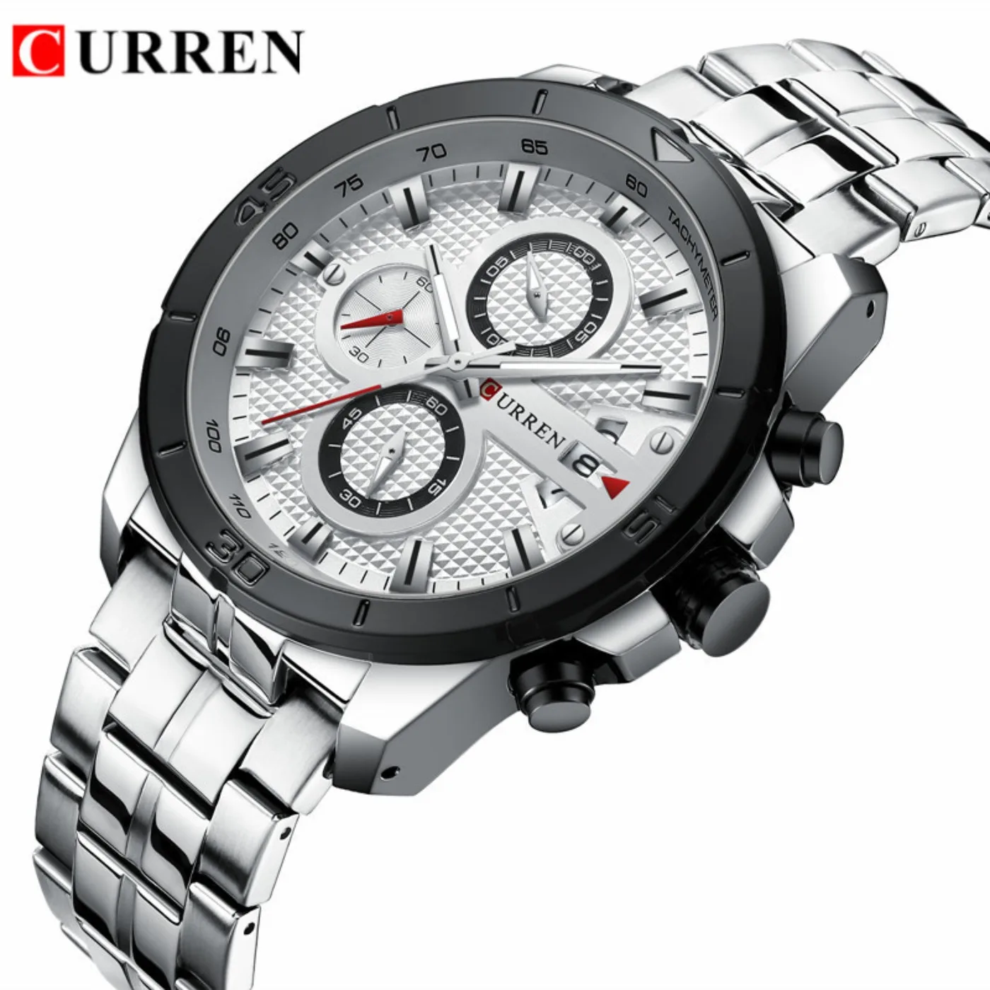 CURREN Watch Men Waterproof Chronograph Sport Military Male Clock Top Brand Luxury Steel Man Wristwatch Relogio Masculino 8337 view 5