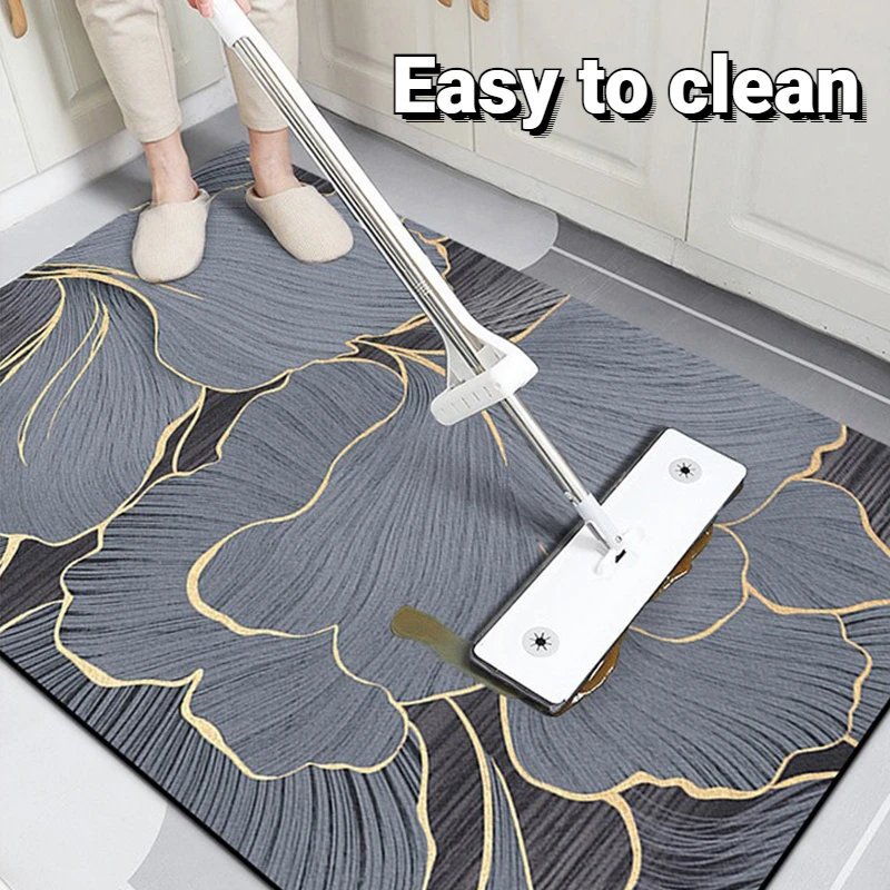 Light Luxury High-end Kitchen Floor Mat Waterproof  Oil-proof Dirty Resistant Home Carpet PVC Wear-resistant Rug  Ковер Tapis 러그