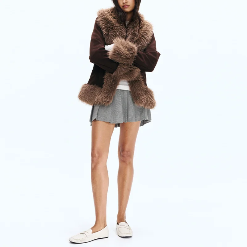 

Элегантная стильная куртка, повседневная винтажная шикарная женская теплая куртка с лацканами в стиле ретро, уютная осенне-зимняя женская вечерние повседневная уличная стильная одежда