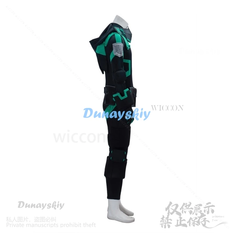 My Heo Academia Anime Cosplay Costume pour homme, Midoriya Izuku Costume, perruque noire, uniforme de combat, ensemble complet, Halloween, Noël, trempé, personnalisé