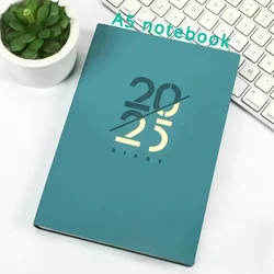 2025 Spanish Notebook Daily Schedule, 365 Day Soft Leather Calendar Notebook, Office Agenda Planner Notepad Diary Sketchbook A/B