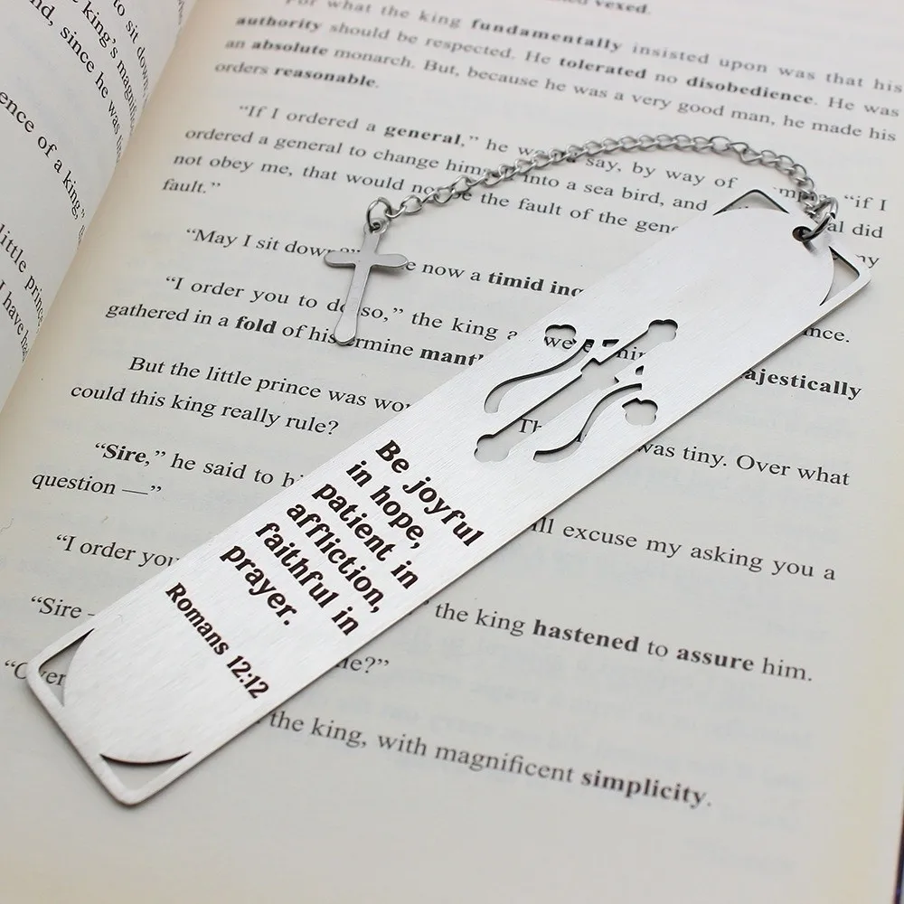 High Quality Metal Bible Bookmarks Christian Collection Aesthetic Stationery Cross Bookmark Book Marking Student Gift
