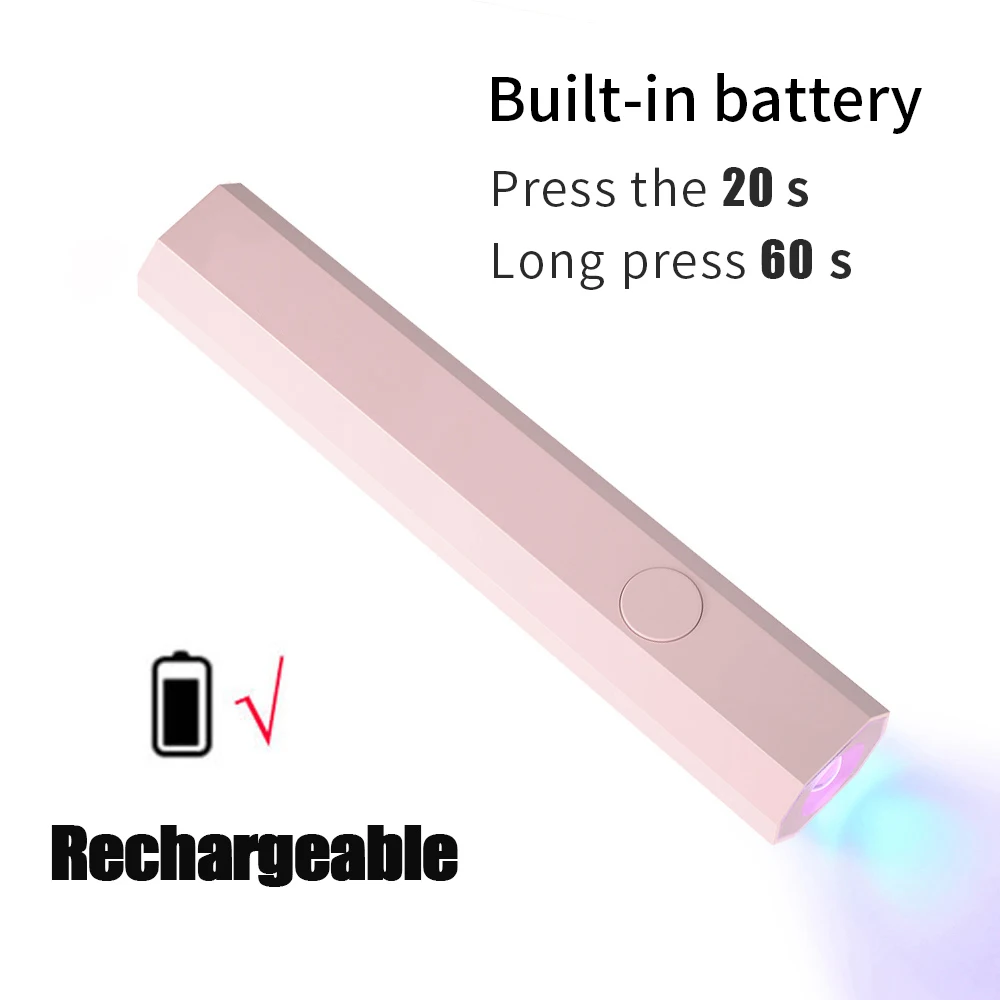 YIKOOLIN Handige draagbare nageldrogerlamp UV/LED Nageluitharding Alle gellak Nail Art Tool Nail Art Handige nagellamp - afbeelding 1