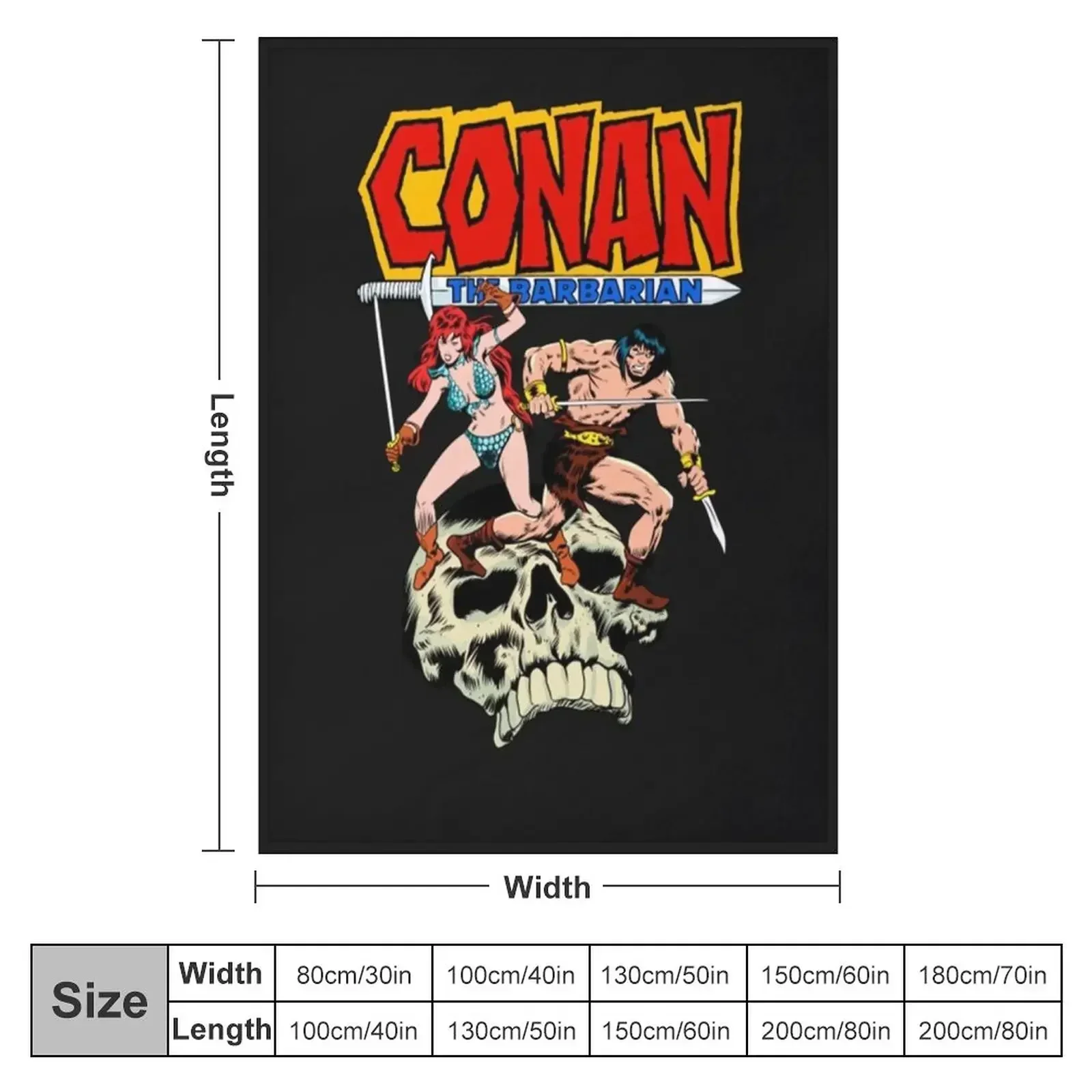 Conan The Barbarian Conan and Red Sonja Throw Blanket valentine gift ideas Hairy Flannel Travel Extra Large Throw Blankets