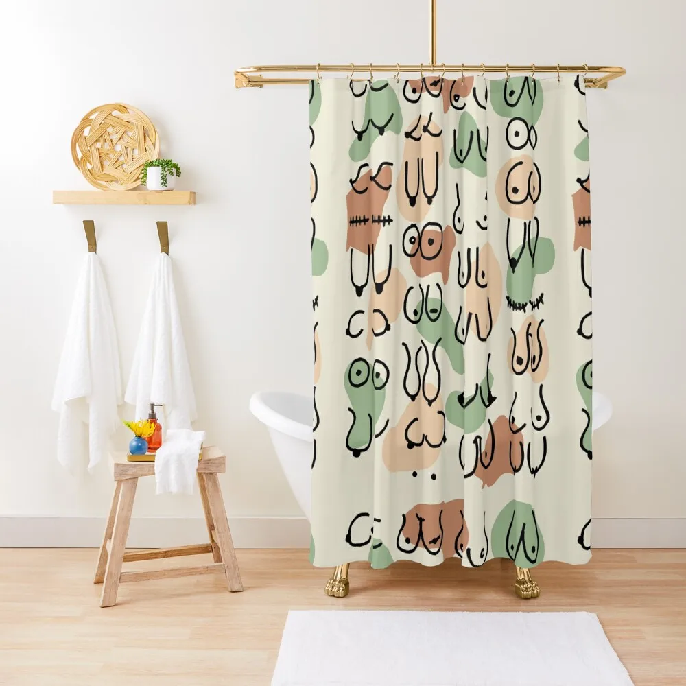 

Midcentury Boobs Abstract Shower Curtain Luxury Bathroom Shower Bathroom For Shower Waterproof Fabric Curtain