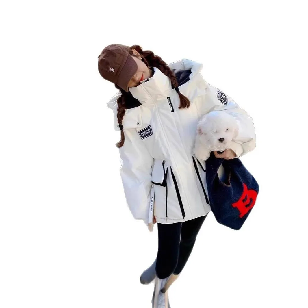 Winter Women's Parka Style Down Jacket Warm Casual Polyester Fabric Hooded Zipper Closure Medium Thickness Standard...