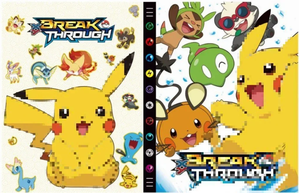 

Для Pika 540 шт. альбом для коллекционных карточек для Pokemon, 9-сеточные страницы, классические персонажи, такие как устойчивые к царапинам внутренние страницы