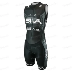 Sila Men Sleeveless Summer Cycling Jersey trisuit Triathlon Speed Skinsuit Maillot Ciclismo MTB Bike Running Swimming Clothing