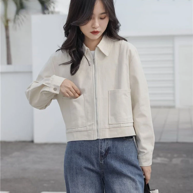 Basic Jackets Women Solid Vintage Slim Office Ladies Leisure Female Outerwear Korean Short Style Chic Spring Autumn New Arrival