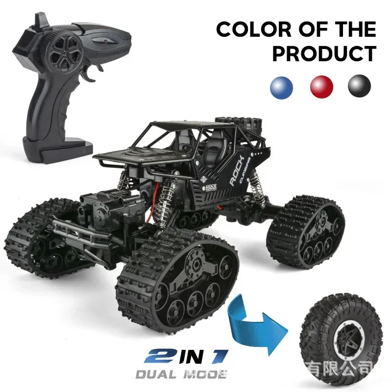 Cool Stuff: 2 in 1 robotchassis en hotwheels, schaal 1/14 2.4G afstandsbediening auto, 4WD bigfoot rups tank rc auto's, kinderspeelgoed cadeauset