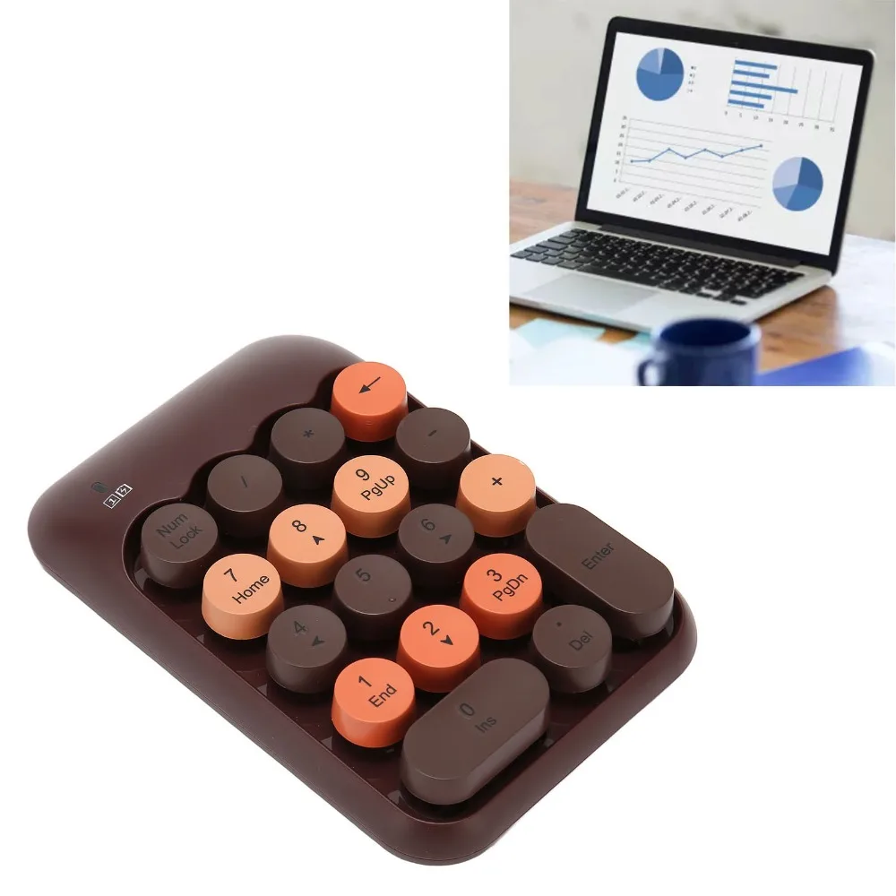 

Colorful 2.4GHz Wireless Numeric Keypad 18 Keys Portable Number Keyboard Numeric Keypad Laptop