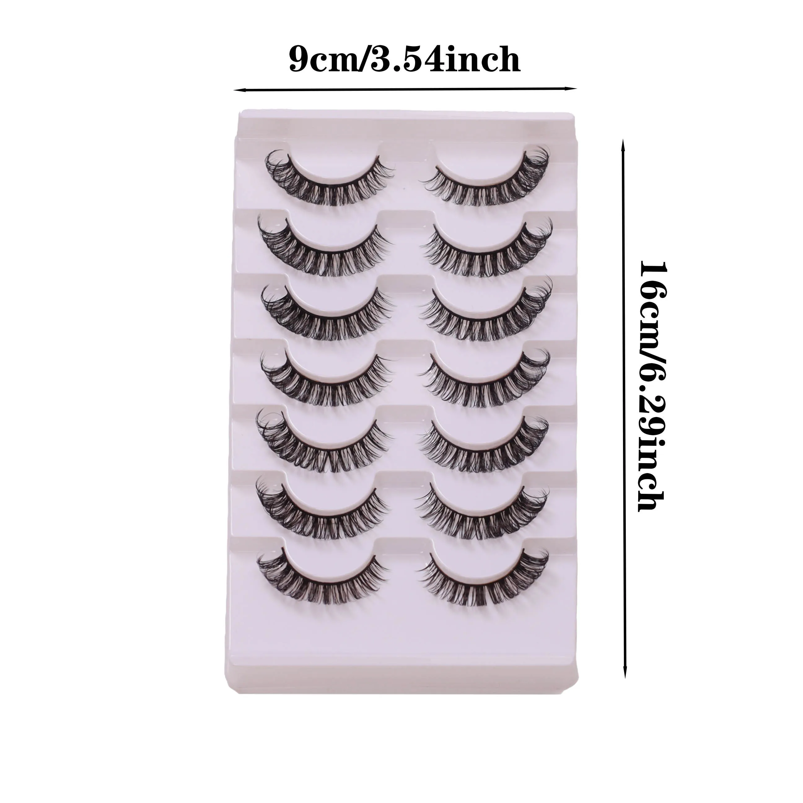 売れ筋の厚くて丈夫なつけまつげ7組。手作りで再利用可能で、素晴らしいアイメイクを作成できます。