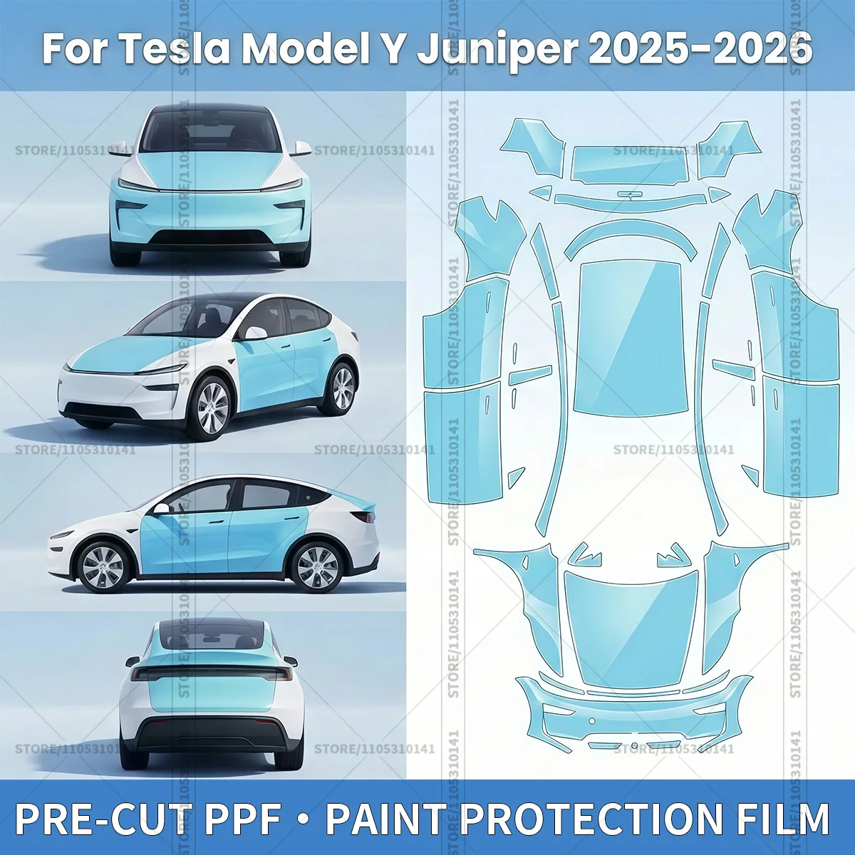 For Tesla Model Y Juniper 2025-2026 8.5Mil Pre-Cut Paint Protection Film PPF Transparent Car Film Professional Automotive PPF