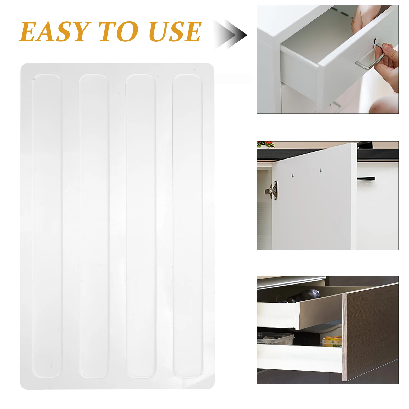 

14Pcs Cabinet Door Bumper Strips Silicone Pads for Drawers Glass Tabletops Non-Slip Protection Bumper Pads Silicone Bumpers