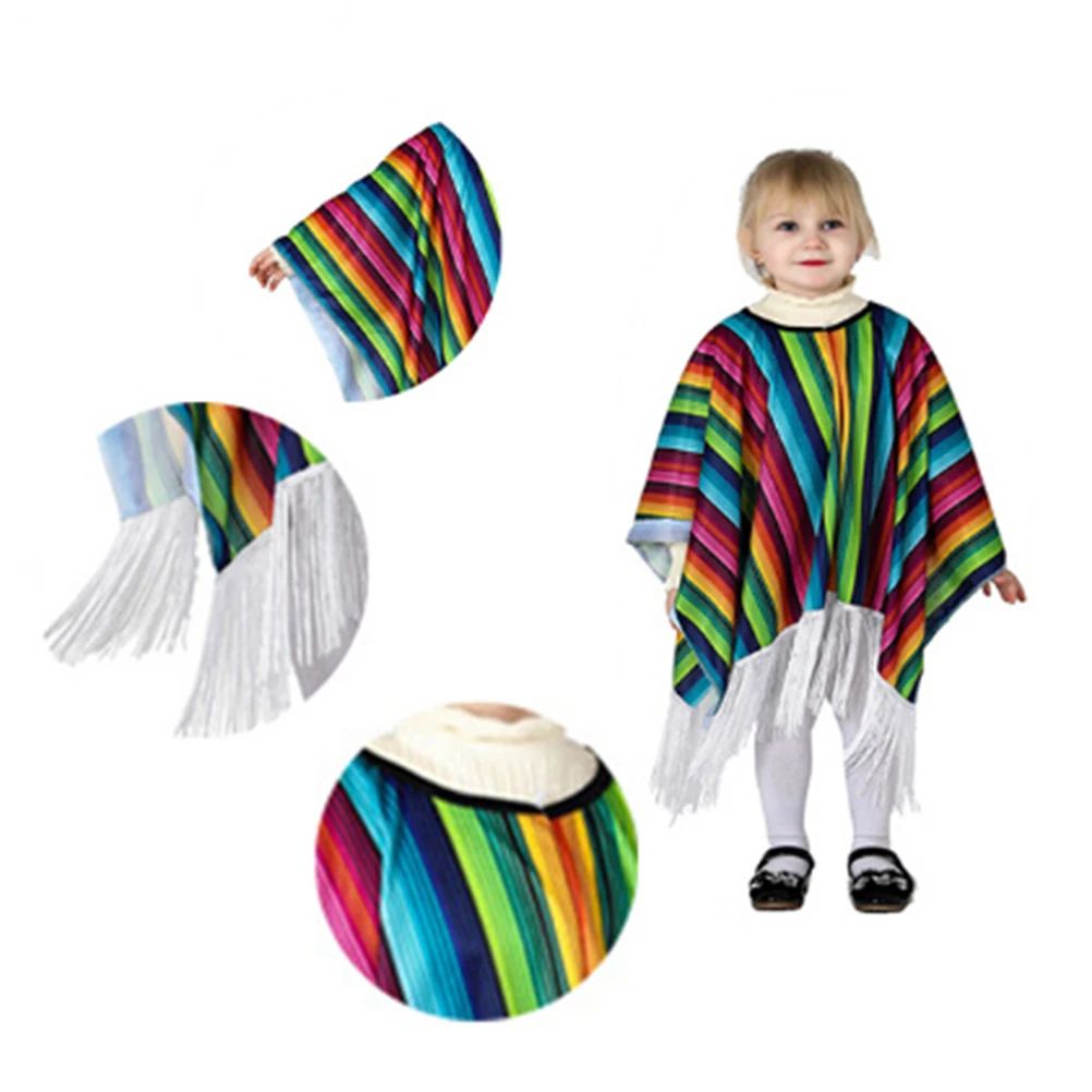 

Halloween Costumes Mexican Cloak Clothing Outfits Mexico Cosplay Party Supplies
