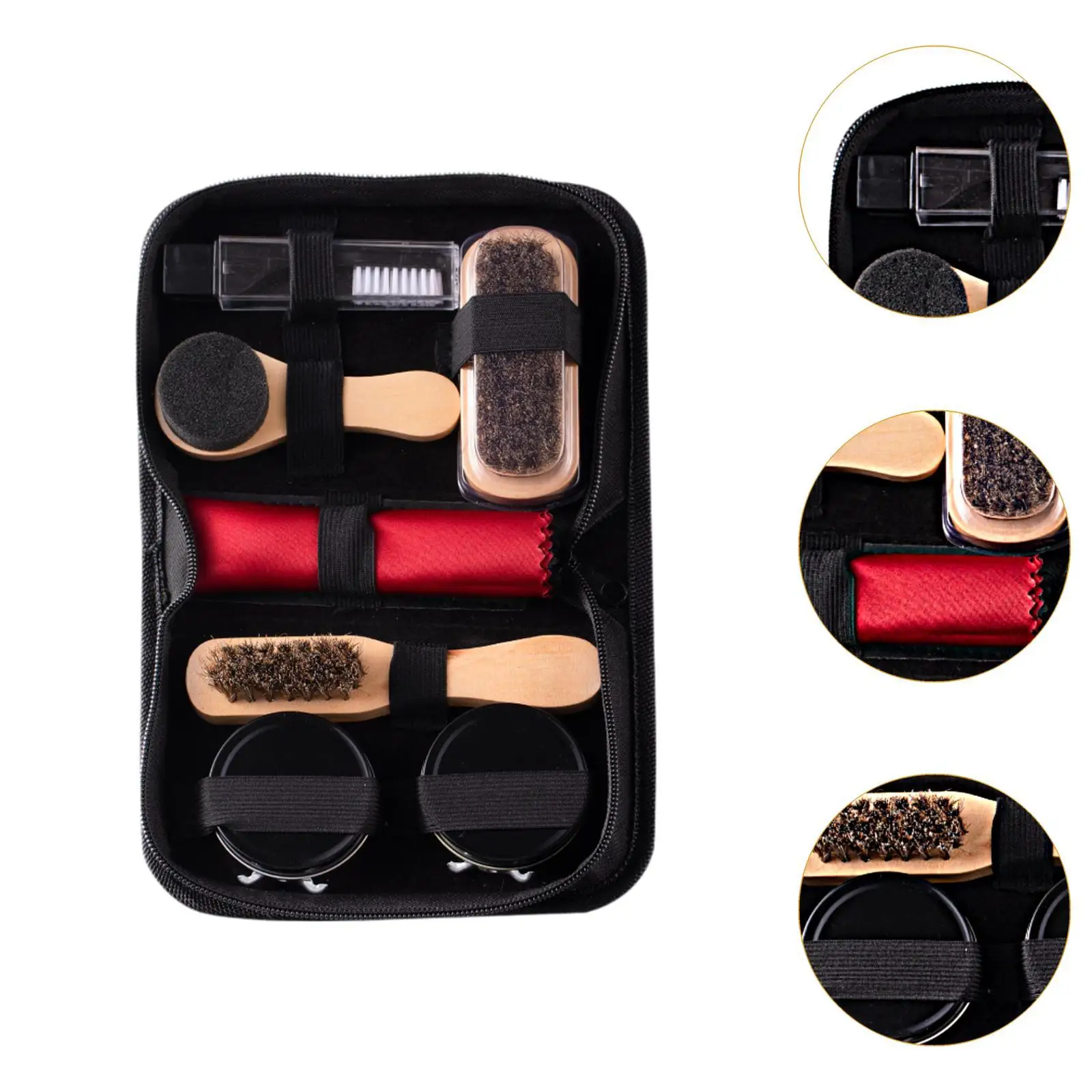 Shoe Polish Kit Leather Shoe Polishing Set with Brushes and Cloth for Unisex Adults Nourish and Protect Footwear