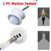 Time Delay Motion Sensor Switch for Led Light Bulb Downlight Fan Lamp AC 85-265V PIR Infrared Movement Detector Adjustable Smart