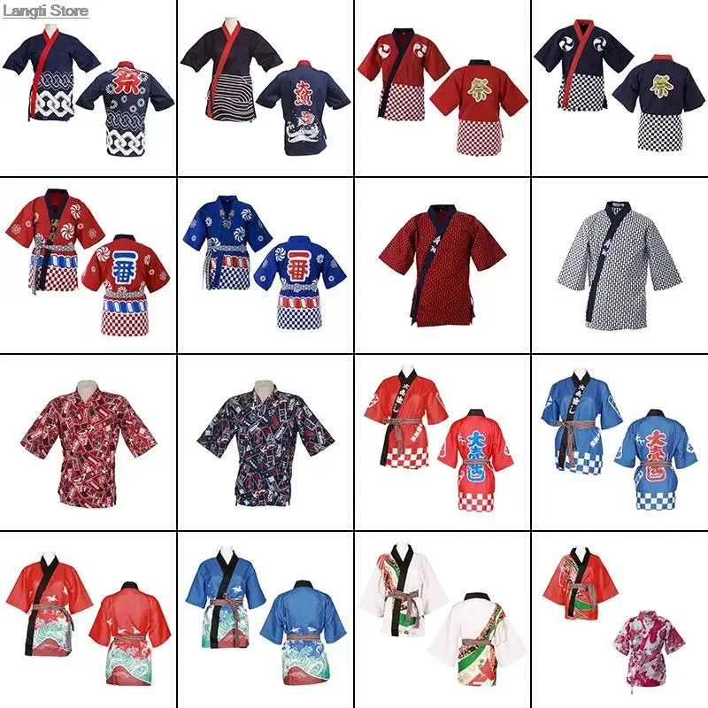 Manteau de Chef de Style japonais, uniforme de Sushi, Kimono de Restaurant, chemises de cuisine, serveuse, serveur, vêtements de travail, hauts, vestes de Chef