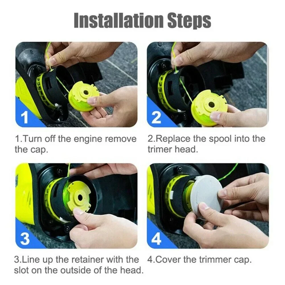 6PC String Trimmer Spool Replacement For Ryobi One Plus AC14RL3A 18V 24V 40V 11Ft Auto Feed Cordless Weed Eater Spool Line