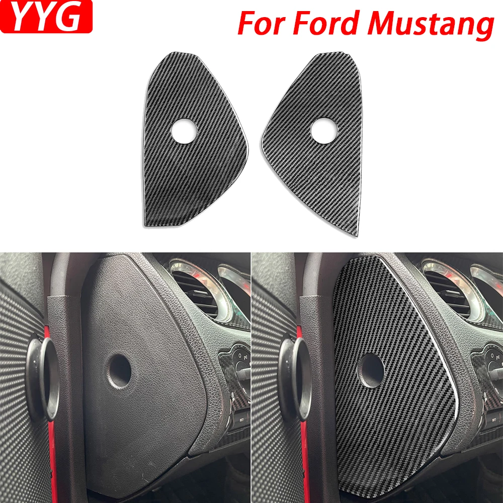 

For Ford Mustang 2009 2010 2011 2012 2013 2014 Car Accessories Carbon Fiber Front Dashboard Side Trim Cover Sticker Modification