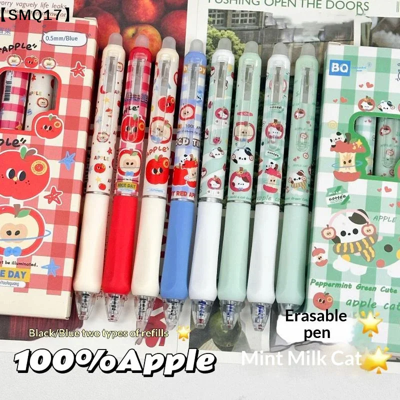 4Pcs/Set Kawaii Erasable Gel Pen 0.5mm Blue And Black Ink Quick Dry Smooth Writing Pens School Office Stationery【SMQ】