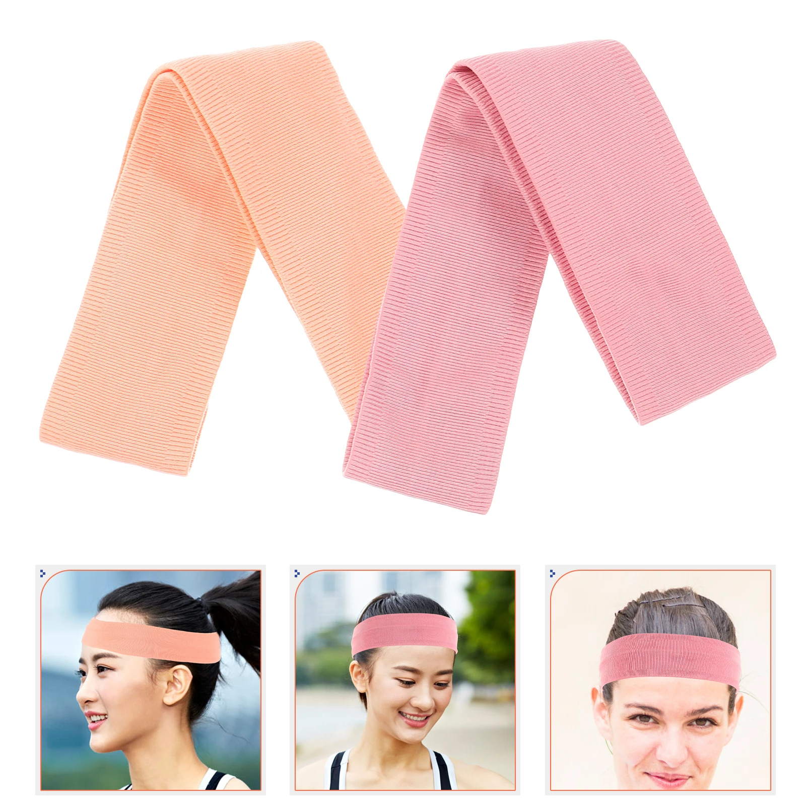 

2Pcs Sports Hairband Yoga Headband Sweat Absorption Moisture Releasing Fitness Comfortable Portable Sweat Band