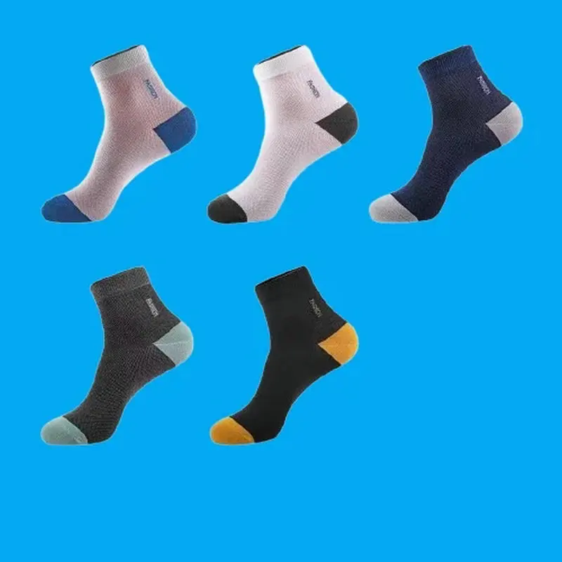 Calcetines de malla de longitud media para hombre, medias deportivas finas, transpirables y absorbentes del sudor, 5/10 pares, 2024