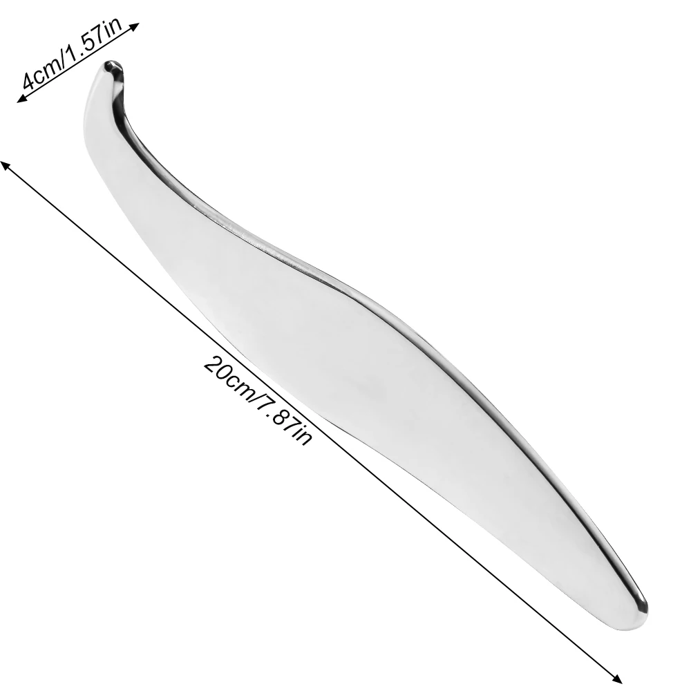 Raschietto muscolare Gua Sha in acciaio inossidabile, strumento per tessuti cicatrici, strumenti per terapia fisica, strumento per raschiare la pelle, strumento per massaggio dei tessuti morbidi