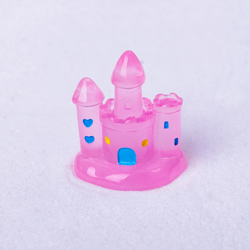 6 Pcs Luminous Castle Decorations Dollhouse Miniature Fairy Garden Figurine Resin Miniatures