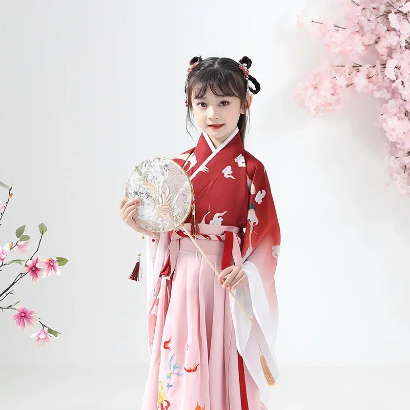 

Child Chinese Traditional Hanfu Dress Girl Han Dynasty Clothing Kids Princess Cosplay Costume Tang Dynasty Folk Dance Clothing